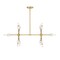 Designers Fountain Star Dust 60 Watt 10-Light Brushed Gold Mid-Century Modern Island Light with Natural Marble Accents D304C-IS-BG - alternate 1